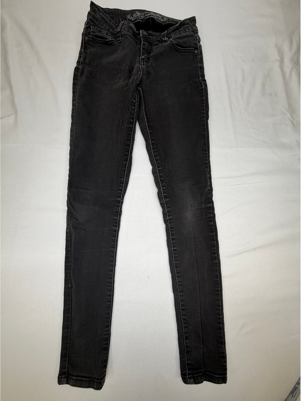 Wax Jeans Junior Women's Skinny Jeans Slim Fit Low Rise Stretch Size 3 Black